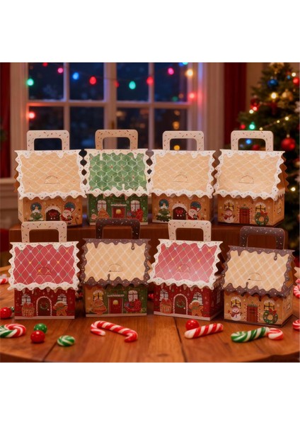 Noel Kurabiye Kutuları 16 Parça Mevsimlik Ikram Kutusu Saplı Noel Parti Toplantısı Ev Için Sarma Kapları (Yurt Dışından) modelleri