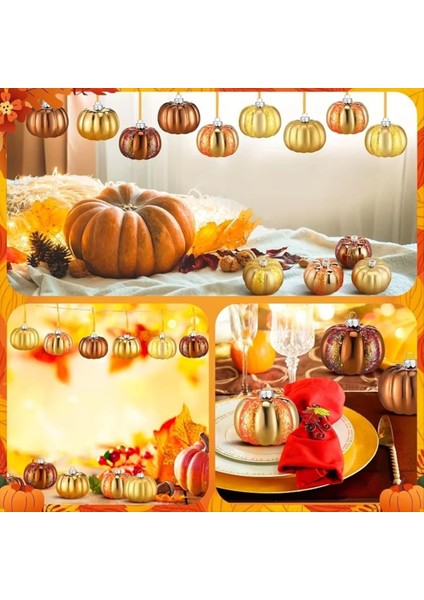 12PCS Noel Balkabağı Boyalı Top Dekorasyonlar Ev Setleri Süsler Noel Ağacı Kolye Noel Topları Plastik (Yurt Dışından) modelleri