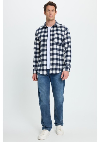 Erkek Slim Fit Dar Kesim Uzun Kollu Cepli Kareli Dama Desenli Kışlık Oduncu Gömlek fırsatları