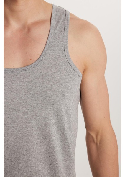 6 Adet Compact Penye Gri Erkek Atlet Pamuklu Standart Fit Normal Kesim 6'lı Paket modelleri