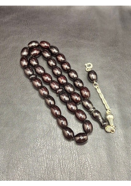 Koyu Vişne Siyah Renk Sıkma Kehribar Tesbih modelleri