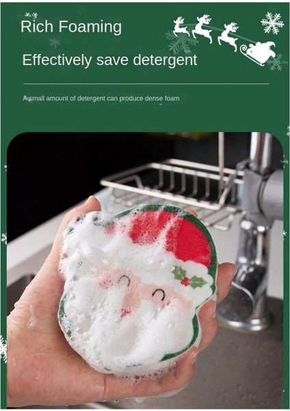 32 Adet Noel Süngerleri Mutfak Çift Taraflı Bulaşık Süngerleri Bulaşıkları Yıkamak Için Noel Noel Ağacı Zencefilli Kurabiye Adam (Yurt Dışından) fırsatları