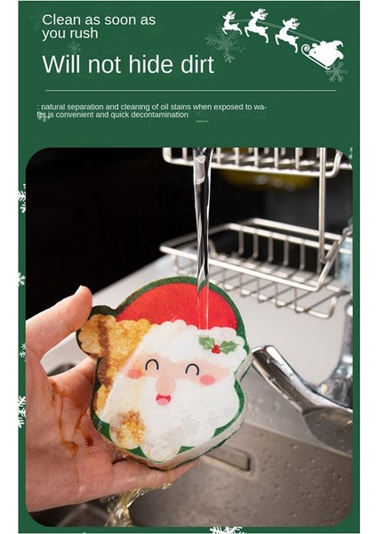 32 Adet Noel Süngerleri Mutfak Çift Taraflı Bulaşık Süngerleri Bulaşıkları Yıkamak Için Noel Noel Ağacı Zencefilli Kurabiye Adam (Yurt Dışından) indirimleri