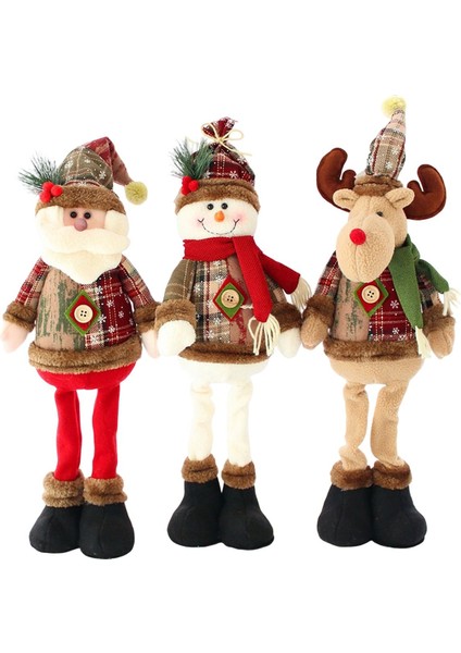 3pcs Noel Dekoratif Noel Bebekleri Ren Geyiği Noel Baba Ayakta Bebek Yeni Yıl Süs Noel Merry Christmas (Yurt Dışından)