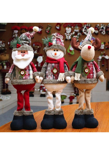 3pcs Noel Dekoratif Noel Bebekleri Ren Geyiği Noel Baba Ayakta Bebek Yeni Yıl Süs Noel Merry Christmas (Yurt Dışından) modelleri