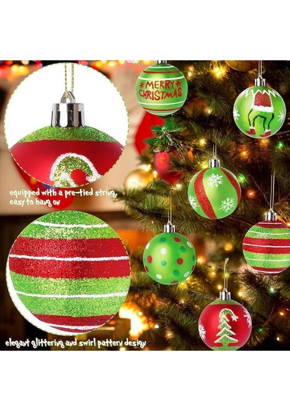 12 Adet Noel Ağacı Topu Süsler 2 4 Inç Işıltılı Plastik Noel Dekoru Için Asılı Süslemeler (Yurt Dışından) modelleri
