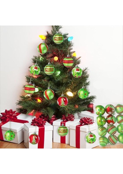 12 Adet Noel Ağacı Topu Süsler 2 4 Inç Işıltılı Plastik Noel Dekoru Için Asılı Süslemeler (Yurt Dışından) fırsatları