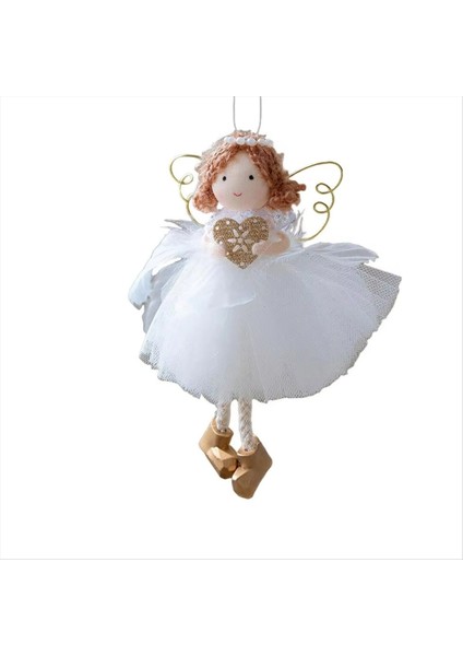 Noel Ağacı Melek Kız Süs Tül Etek Mevsimlik Dekor Oturma Odası Için Noel Altın Kanat Süsler A (Yurt Dışından)