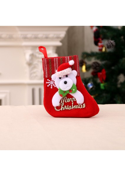 Yeni Noel Süsleri Karikatür Noel Çorapları Üç Boyutlu Çorap Dekoratif Çorap Kolye (Yurt Dışından)