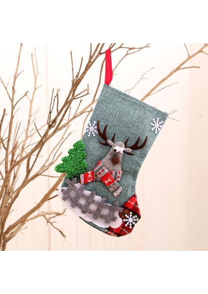 Yeni Noel Süsleri Karikatür Noel Çorapları Üç Boyutlu Çorap Dekoratif Çorap Kolye (Yurt Dışından)