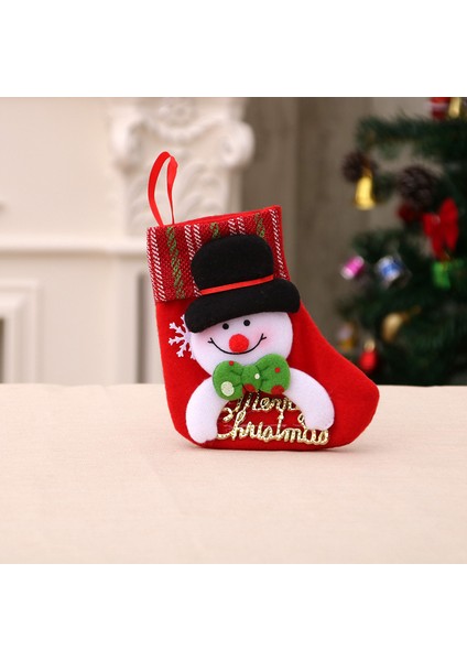 Yeni Noel Süsleri Karikatür Noel Çorapları Üç Boyutlu Çorap Dekoratif Çorap Kolye (Yurt Dışından)
