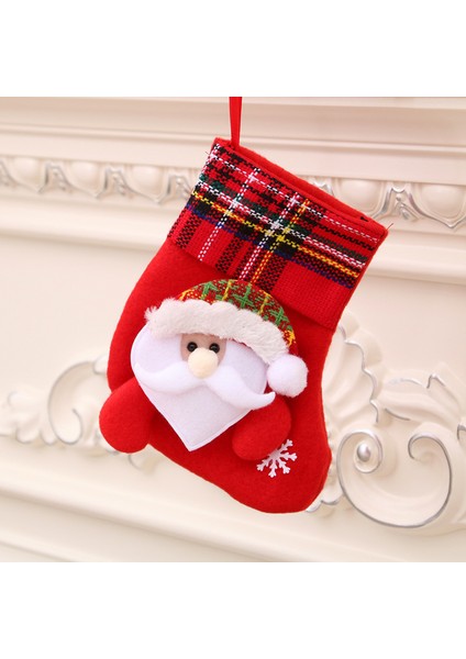 Yeni Noel Süsleri Karikatür Noel Çorapları Üç Boyutlu Çorap Dekoratif Çorap Kolye (Yurt Dışından)