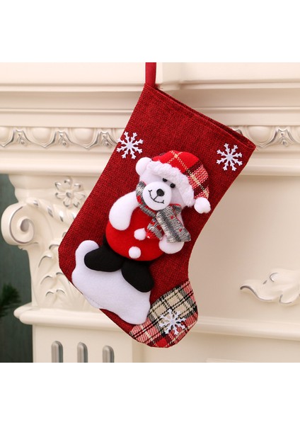 Yeni Noel Süsleri Karikatür Noel Çorapları Üç Boyutlu Çorap Dekoratif Çorap Kolye (Yurt Dışından)