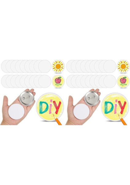 40 Paket Dıy Beyaz Düğme Pimleri 2 25 Inç/58 mm Boş Zanaat Düğmesi Dıycrafts Noel Zanaat Malzemeleri Dıy Rozetleri (Yurt Dışından)