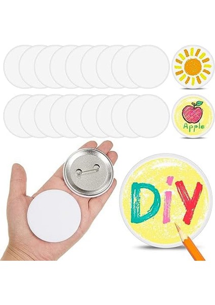 40 Paket Dıy Beyaz Düğme Pimleri 2 25 Inç/58 mm Boş Zanaat Düğmesi Dıycrafts Noel Zanaat Malzemeleri Dıy Rozetleri (Yurt Dışından) fiyatları