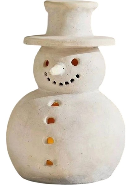 Noel Süslemeleri - El Yapımı Kardan Adam Figürleri - 1 Paket Beyaz Kış Dekoru Tatil Rustik Ev Için Benzersiz Dekor C (Yurt Dışından)