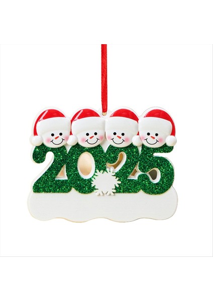 2025 Kişiselleştirilmiş Aile Noel Süsleri Özel Ad Metinli Aile Noel Ağacı Süsü 4 Kişilik Aile (Yurt Dışından)