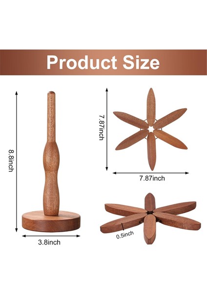 Ahşap Noel Ağacı Nihale Seti - 5 Katlanabilir Bardak Altlığı ve Sıcak Yemekler ve Masa Koruması Için 1 Stand Içerir (Yurt Dışından) modelleri