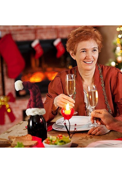 2 Adet Noel Şişe Kapağı Sevimli Şarap Şişesi Kolu Noel Baba Şarap Şişesi Kapağı Pratik Dekorasyon Noel Şarap Şapka (Yurt Dışından) modelleri