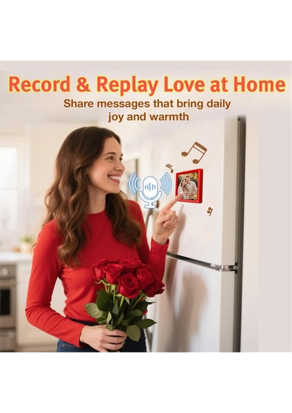 Müzik Fotoğraf Çerçevesi Kişiselleştirilmiş Müzik Buzdolabı Mıknatısı Oynatma ve Kayıt Manyetik Masaüstü Resim Dekorasyonu (Yurt Dışından) fırsatları