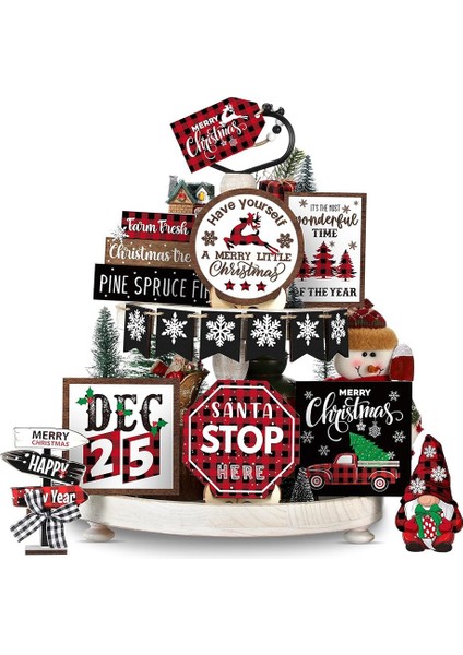 15 Parçalı Noel Süslemeleri Katmanlı Tepsi Süslemeleri Kış Kar Tanesi Noel Süslemeleri Noel Katmanlı Tepsi (Yurt Dışından)