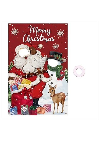 Noel Noel Baba Fotoğraf Arka Planında Kardan Adam Tasarımı ile Şenlikli Parti Dekoru Için Noel Arka Plan Parti Dekorasyonu (Yurt Dışından)