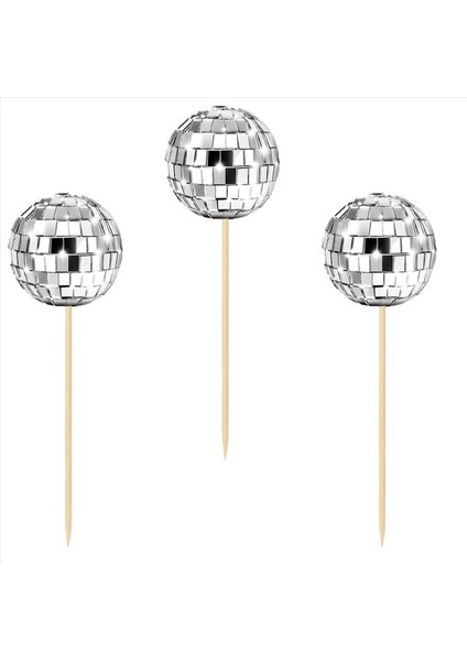72 Adet Disko Topu Cupcake Toppers Mutlu Doğum Günü Pastası Topper Disko Topu Kek Alır Tema Kek Dekoru Disko Tema Parti Için (Yurt Dışından) modelleri