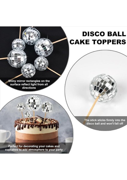 72 Adet Disko Topu Cupcake Toppers Mutlu Doğum Günü Pastası Topper Disko Topu Kek Alır Tema Kek Dekoru Disko Tema Parti Için (Yurt Dışından) fırsatları