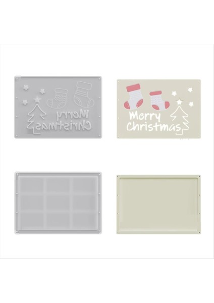 Silikon Para Tutucu Kalıp 2 Parça Şablonlar Çorap Noel Para Zarf Kalıp Alçı Reçine Kil A (Yurt Dışından)