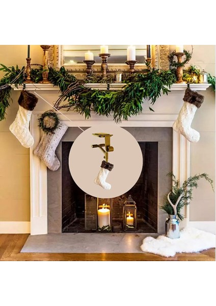 Çorap Kancaları Şömine Çorap ve Çelenk Kancaları Kapı Çerçevesi Çelenk Kancaları 2&#39 Si 1 Arada Çift Katlı Şömine Kancaları (Yurt Dışından) fırsatları