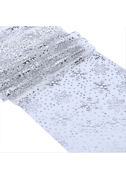 2 Rolls Noel Kar Tanesi Masa Koşucu 11 &quot x 108&QUOT Payet Glitter Masa Koşucu Parti Doğum Günleri Düğünler Için Gümüş (Yurt Dışından)