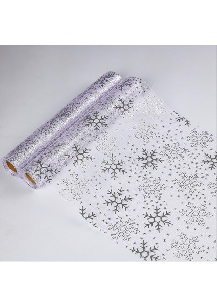 2 Rolls Noel Kar Tanesi Masa Koşucu 11 &quot x 108&QUOT Payet Glitter Masa Koşucu Parti Doğum Günleri Düğünler Için Gümüş (Yurt Dışından) modelleri
