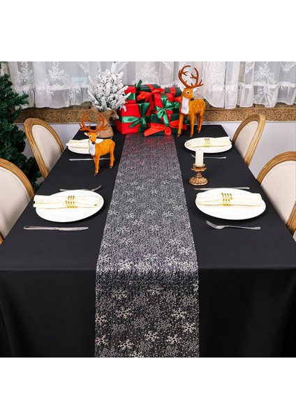 2 Rolls Noel Kar Tanesi Masa Koşucu 11 &quot x 108&QUOT Payet Glitter Masa Koşucu Parti Doğum Günleri Düğünler Için Gümüş (Yurt Dışından) indirimleri