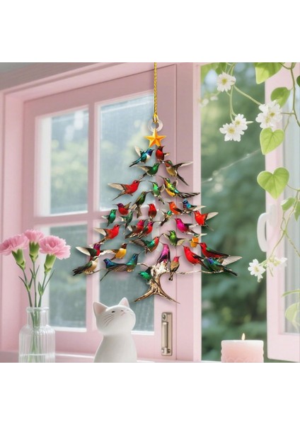 Sinek Kuşu Noel Süsü, Ağaç Için Süsler Asılı Renkli Sinek Kuşları, Noel Ağacı Şeklinde Kolye (Yurt Dışından) indirimleri