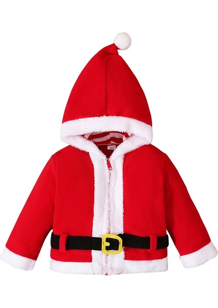 Noel Kapüşonlular Çocuklar Noel Baba Kapşonlu Ceket Pelerin Palto Kemer ile Cosplay Şenlikli Noel Kıyafetleri Çocuklar Için 90 (Yurt Dışından)