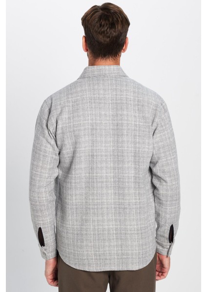 Erkek Regular Fit Klasik Kesim Oduncu Tek Cepli Armürlü Gri Kışlık Gömlek fırsatları