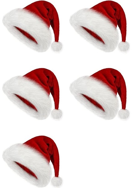 5x Noel Şapka Noel Baba Şapkası Tatil Yetişkinler Için Unisex Konfor Ekstra Kalınlaşmak Kürk Noel Şapka Yeni Yıl Şenlikli Parti Için (Yurt Dışından)