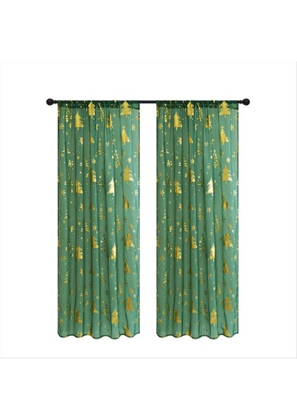 2 Adet, Oturma Odası Için Kar Tanesi Baskı Pencere Perdeleri ile 2 Adet Şenlikli Noel Perdeleri 52 &quot;w x 107.9&QUOT; L (Yurt Dışından)