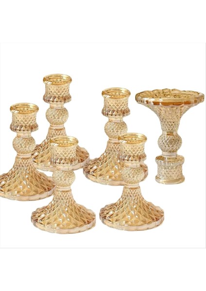 Düğün Masası Dekorasyonları, Doğum Günleri, Noel Dekoru Için 6 Cam Mum Tutucu Konik Şamdan Tutucu Seti (Yurt Dışından)