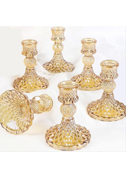 Düğün Masası Dekorasyonları, Doğum Günleri, Noel Dekoru Için 6 Cam Mum Tutucu Konik Şamdan Tutucu Seti (Yurt Dışından) modelleri