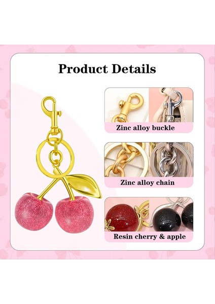 Kiraz Çanta Charm Sevimli Kiraz Anahtarlık Kırmızı Pembe Çanta Çanta Anahtarlık Aksesuarları Doğum Günü Yılbaşı Leri (Yurt Dışından) fırsatları