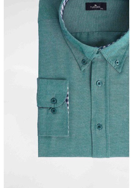 Büyük Beden Düğmeli Yaka Poplin Pamuklu Kolay Ütü Oxford Erkek Gömlek modelleri