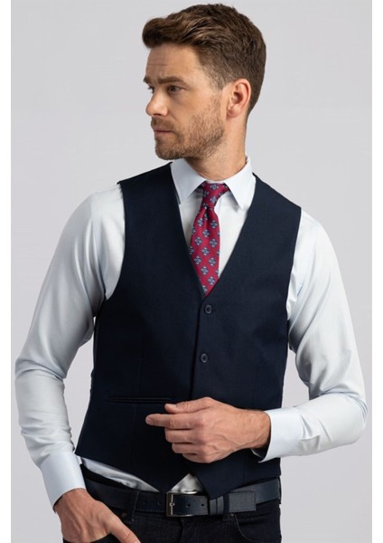 Slim Fit Dar Kesim Düz Cepli Erkek Yelek fiyatları