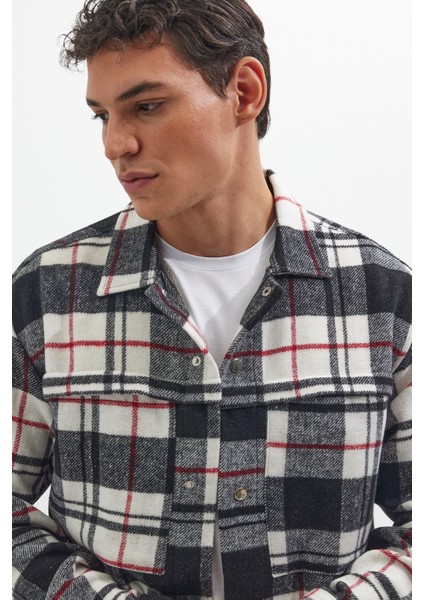 Relax Fit Uzun Kollu Armalı Tek Cepli Çıtçıtlı Kışlık Oduncu Erkek Gömlek fiyatları