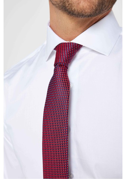 Slım Fıt Uzun Kollu Yüksek Yaka Premium Seri Cotton Saten Beyaz Gömlek fırsatları