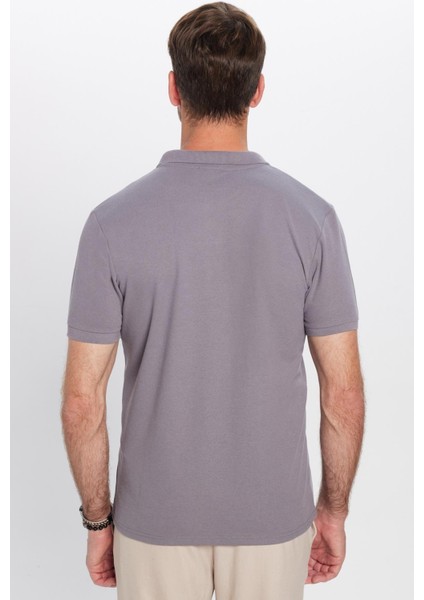 Erkek Slim Fit Dar Kesim Pamuklu Yumuşak Dokulu Serin Tutan Kumaş Düz Pike Polo Yaka Tişört