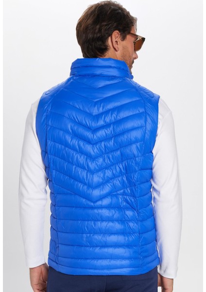 Erkek Standart Fit Dik Yaka Cepli Fermuarlı Saks Mavi Şişme Yelek indirimleri