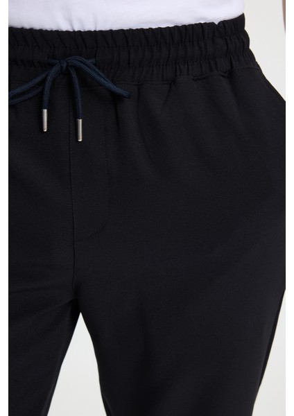 Erkek Regular Fit Beli Lastikli Bağcıklı Jogger Siyah Pantolon Rahat Kesim Yan Cepli fiyatları