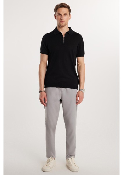 Erkek Regular Fit Beli Lastikli Bağcıklı Jogger Gri Pantolon Rahat Kesim Yan Cepli modelleri