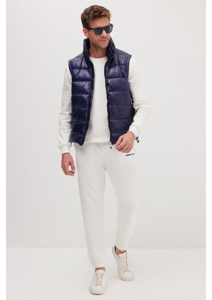 Erkek Standart Fit Dik Yaka Cepli Fermuarlı Lacivert Şişme Yelek fırsatları